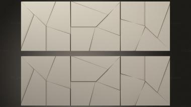 Tile Universal cabinet with geometric facades 3d model
