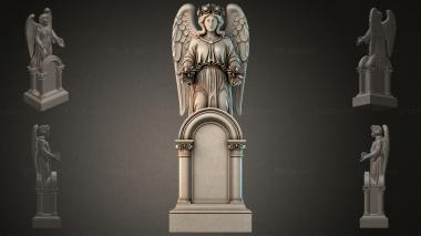 Памятники разные (Ангел с крыльями на архитектурной арке, PMI_011169) 3D модель для ЧПУ станка