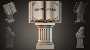 Памятники разные (Колонна с открытой книгой Book of Life, PMI_011209) 3D модель для ЧПУ станка