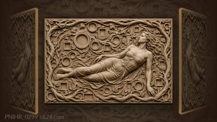Narrative wall panels - Reclining figure with voids and branches, PNIHR ...