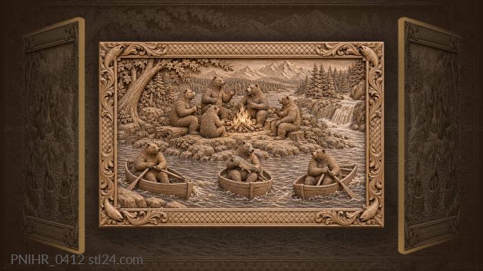Медведи на пикнике у воды