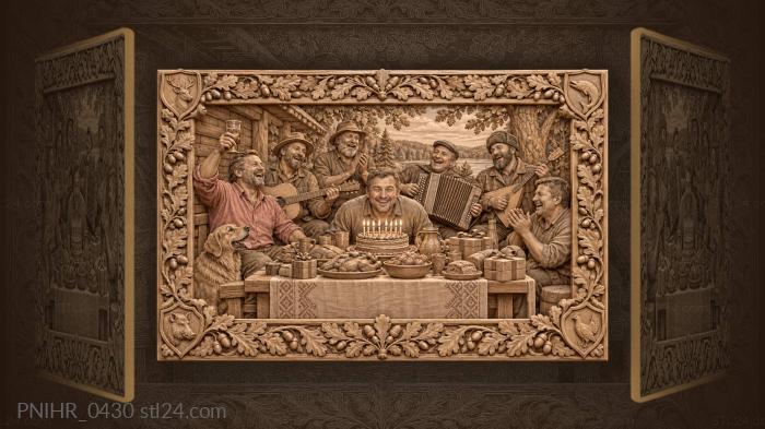 Именинник задувает свечи под баян