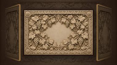 Narrative wall panels Grape clusters around an empty centre 3d model