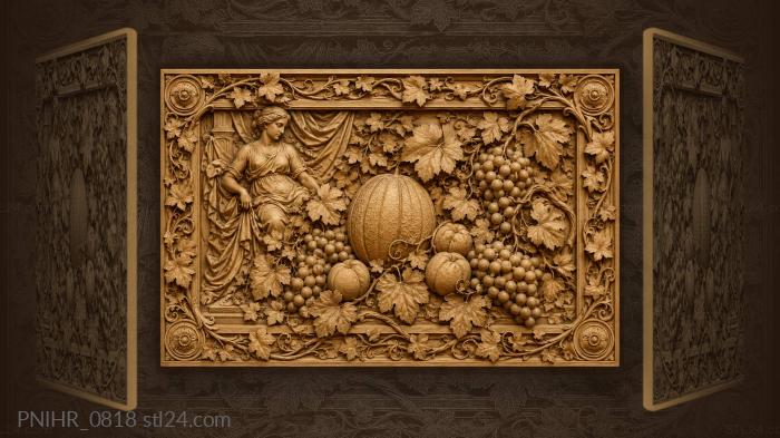 Фруктовая корзина с виноградной лозой