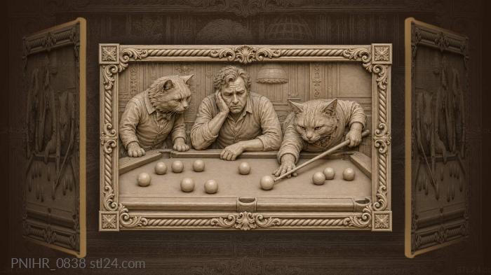 Бильярд с котами и барином