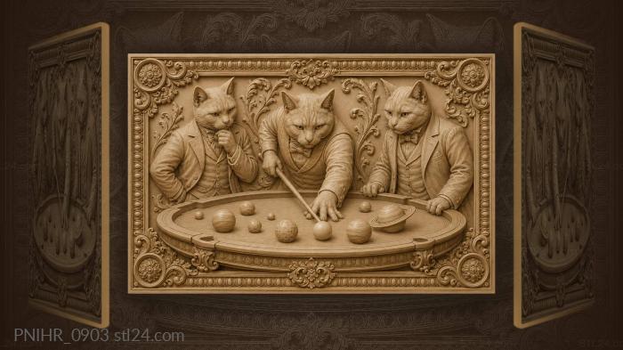Коты играют в звездный бильярд