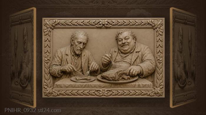 Застолье с дедом и гостем