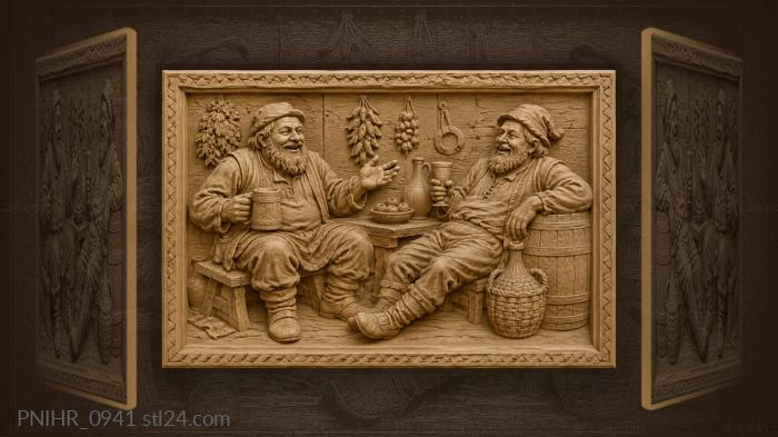 Кружка и кубок у двоих бородачей