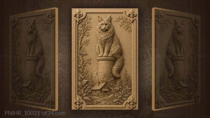 Кот сторожит лесной домик