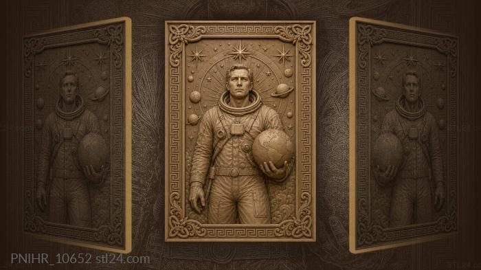 Космонавт с глобусом звездное небо
