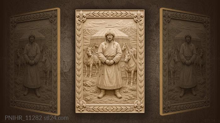 Кочевник с юртой и конями