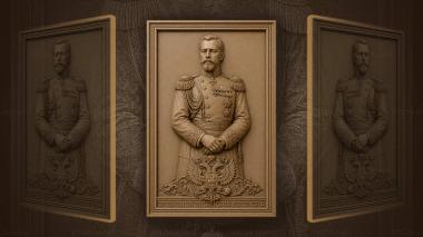 Narrative wall panels Noble officer with imperial insignia 3d model