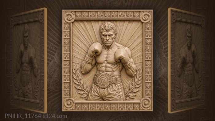 Narrative wall panels - Light rays behind the champion, PNIHR_11764. 3D ...