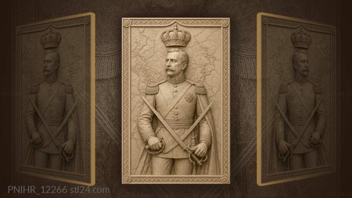 Кайзер Вильгельм II с клинками над картой