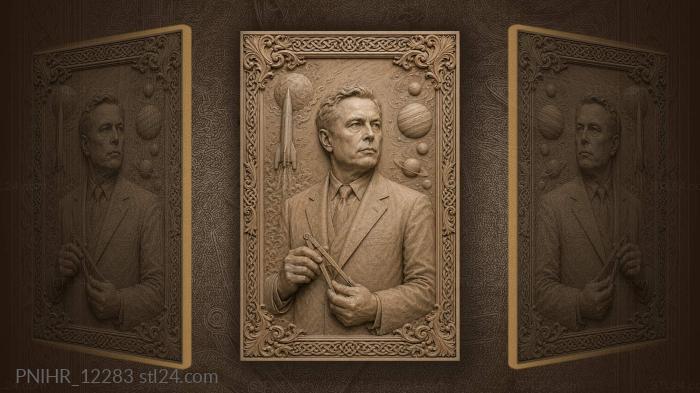 Сергей Королёв с циркулем у ракеты · Константин Циолковский