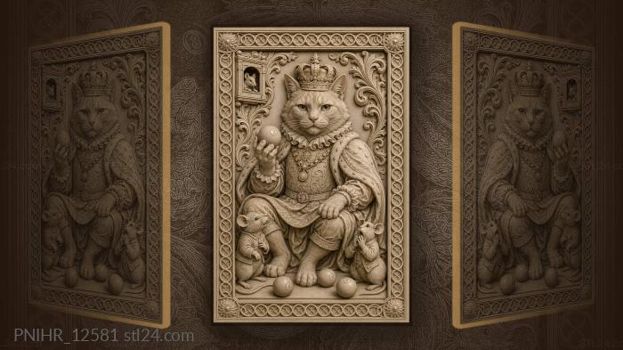 Кот царь с бильярдным шаром