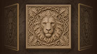 Narrative wall panels Head ringed by twisted branches 3d model