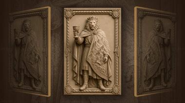 Narrative wall panels Mountains on the cloak with a leaping stag 3d model