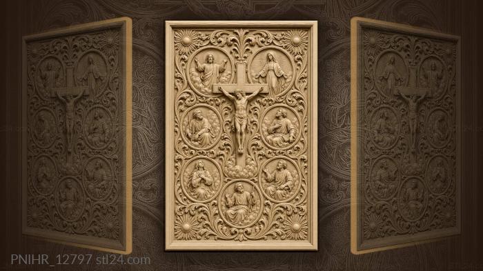 Narrative wall panels - Holy cross with sacred figures, PNIHR_12797. 3D ...