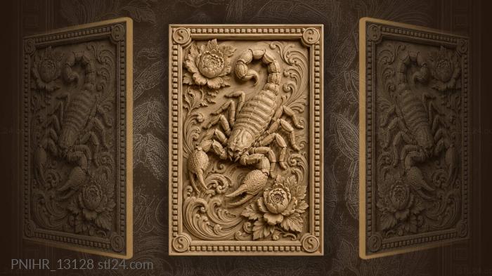 Скорпион среди волн и цветов