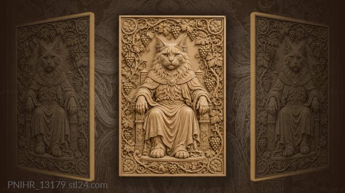 Кот мейн-кун в виноградной лозе
