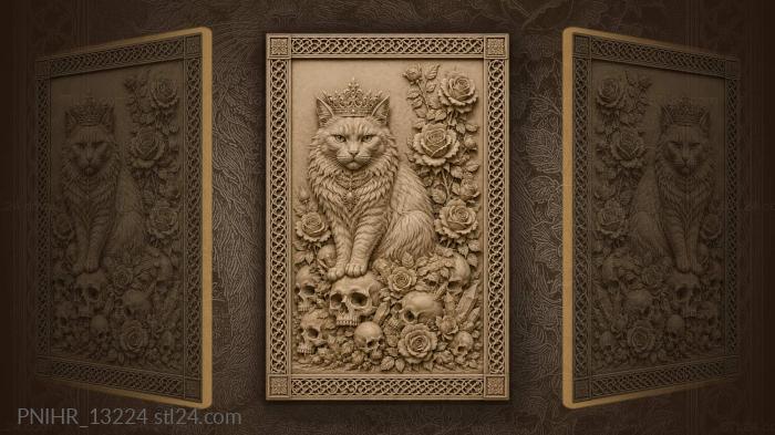 Королевский кот на костях и цветах