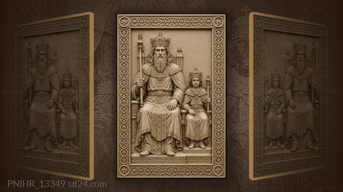 Царь со свитой в роскошных венцах