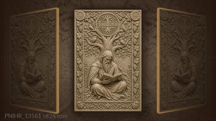 Старец с книгой под древом иггдрасиль