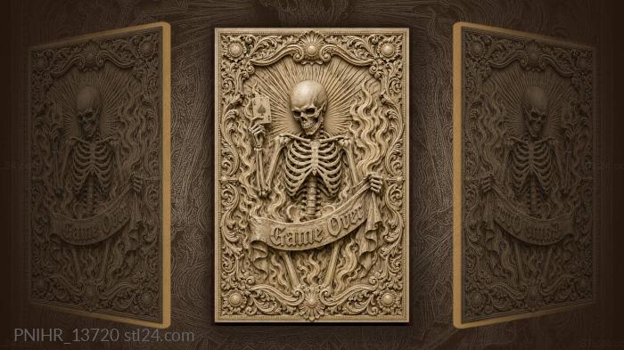 Narrative wall panels - Death with card and banner, PNIHR_13720. 3D stl ...