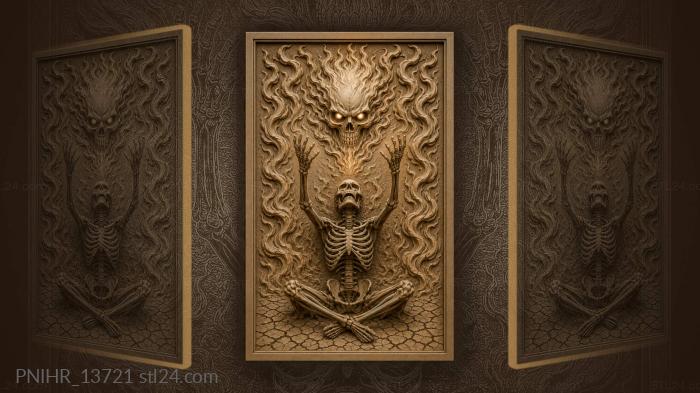 Narrative wall panels - Death and the flaming skull, PNIHR_13721. 3D ...