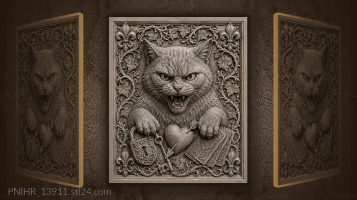 Кошка сторожит сокровища сердца