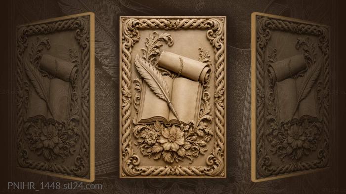 Письма и цветы у книги
