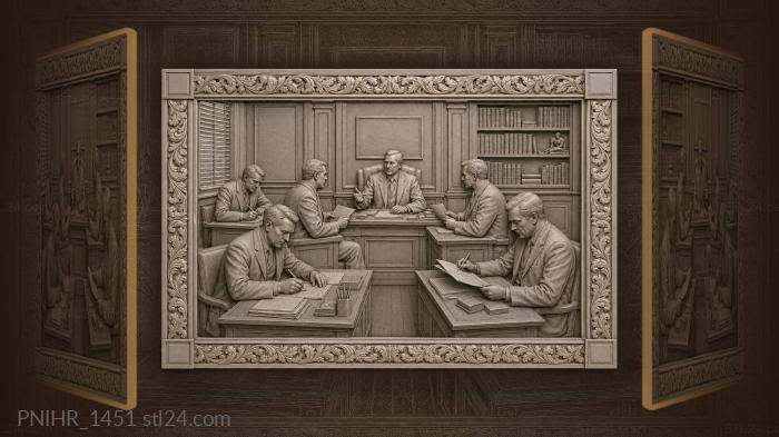 Деловые люди в старинном кабинете