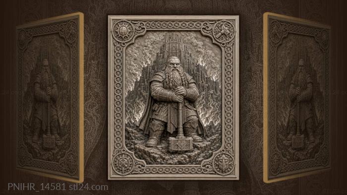 Тёмная крепость в дыму за гномом