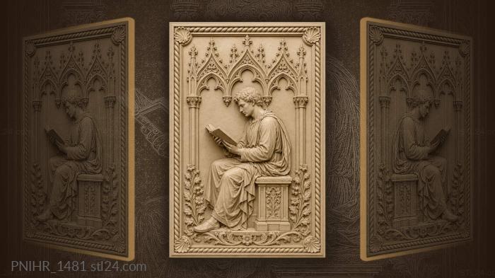 Раскрытая книга под стрельчатыми арками