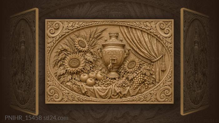 Чаепитие с подсолнухами и колосьями