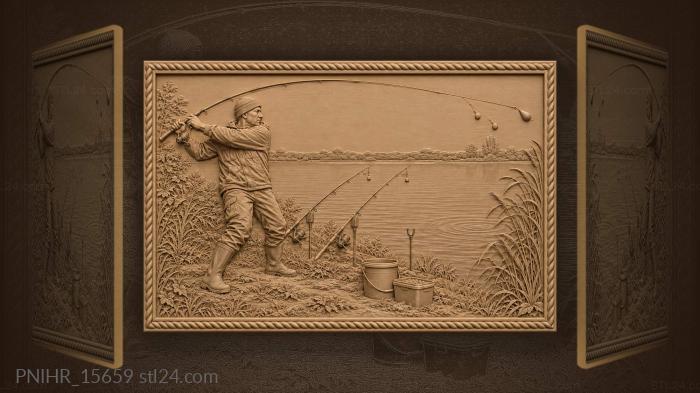 Narrative wall panels - Night bream fishing preparation stillness ...