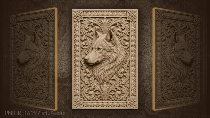 Narrative wall panels - Acanthus scrolls wrapping a predator head ...