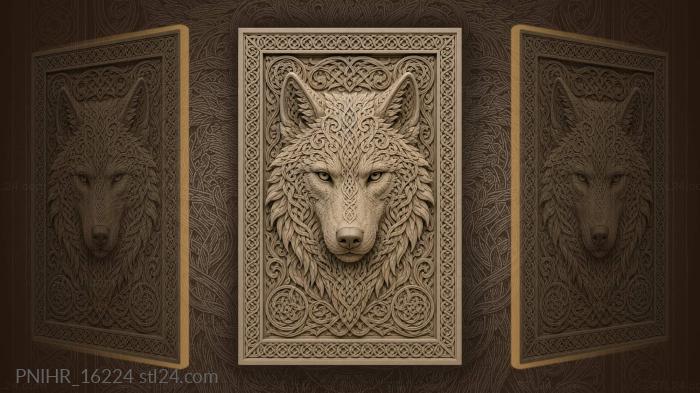 Narrative wall panels - Knotwork flowing into the fur, PNIHR_16224. 3D ...