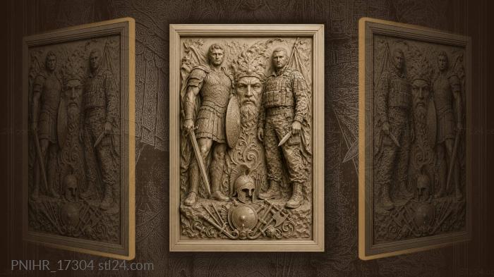Героическая сцена с оружием в руках