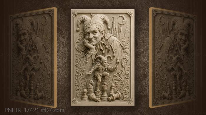 Скоморохи играют в шахматы у замка