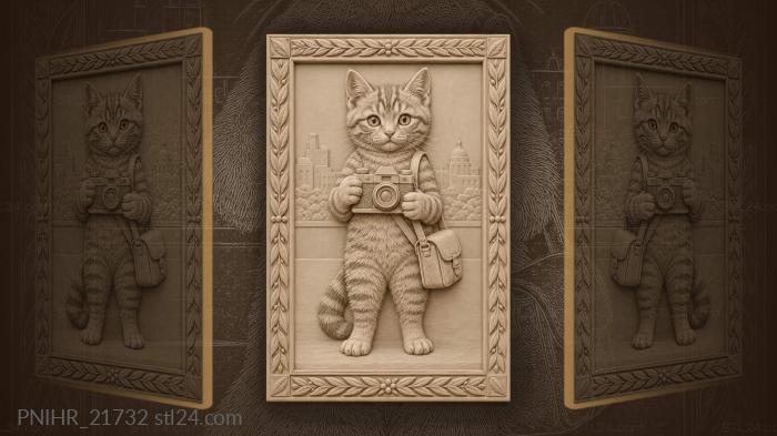 Котёнок с фотоаппаратом и сумкой · собор Святого Петра