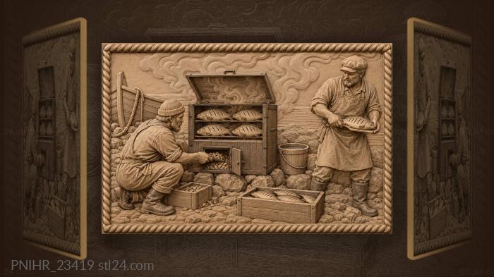 Рыбаки коптят свежий улов