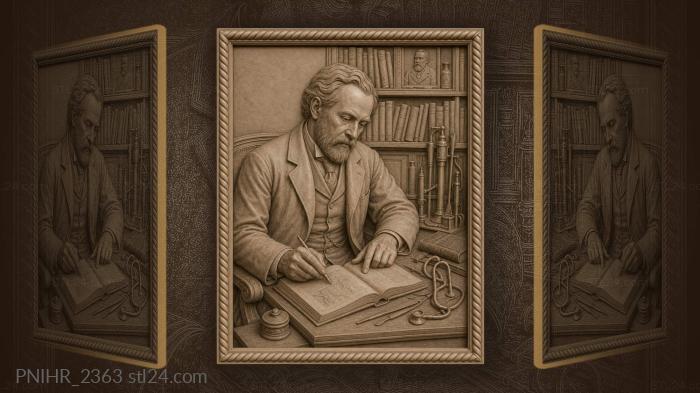Лекарские инструменты у книжной полки · Луи Пастер