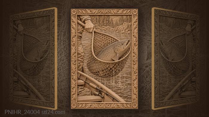 Трофейный таймень у лодки рыбалка
