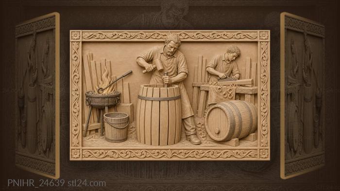 Мастерская бочара старинные работы