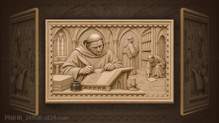 Старинная мастерская писцов и книг