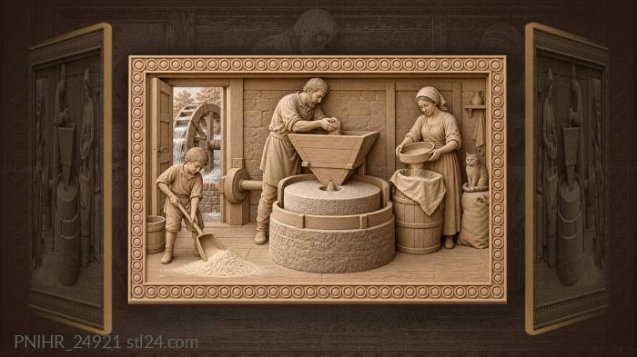 Мельница старинная жизнь деревенская сцена