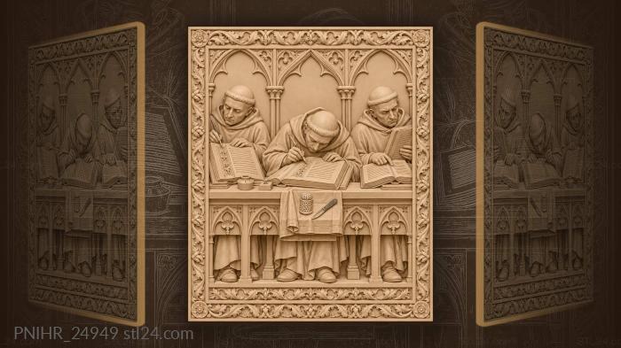 Писатели старинных книг в мастерской