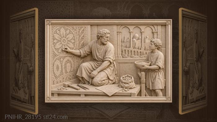 Мастерская мозаик старинный город · храм Соломона